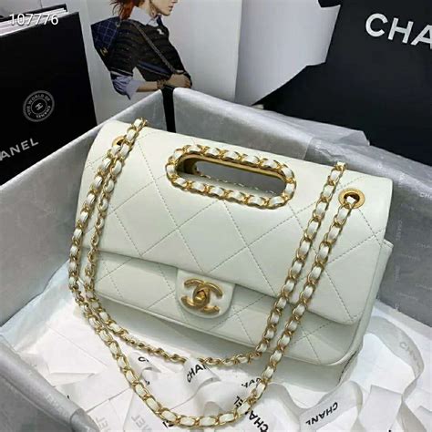 chanel 22 mini handbag white|Chanel small lambskin evening bag.